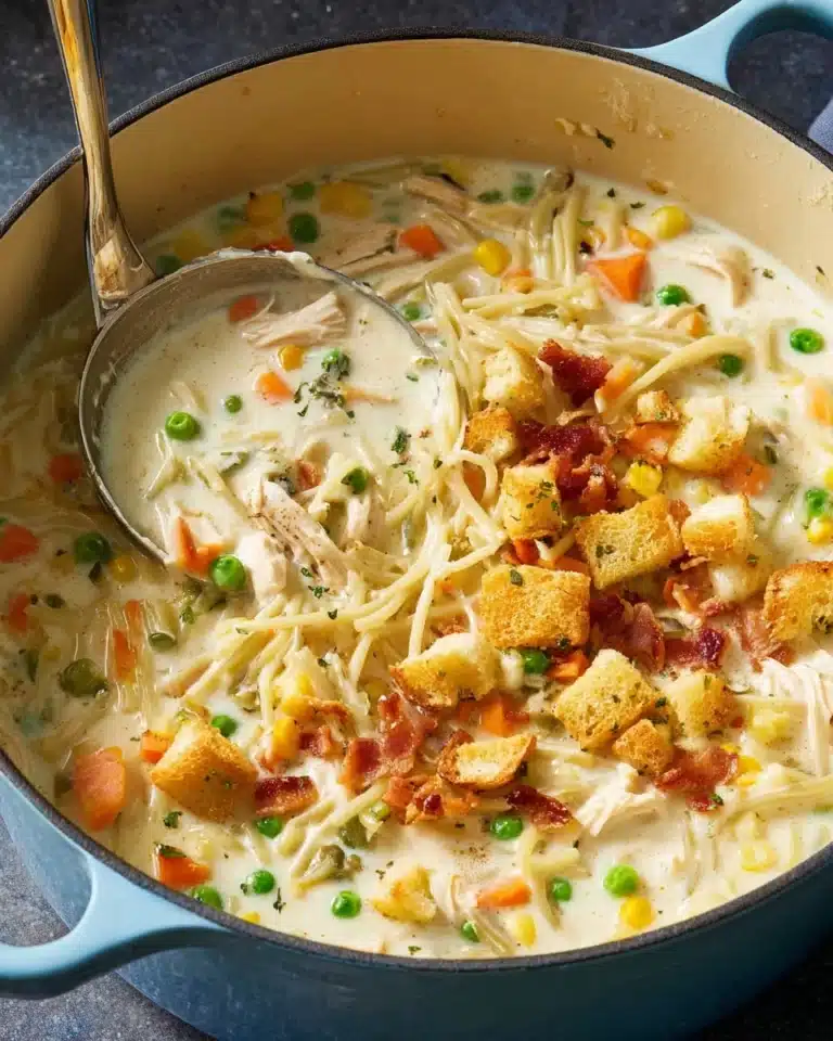 Creamy Chicken Noodle Soup with Pancetta Recipe