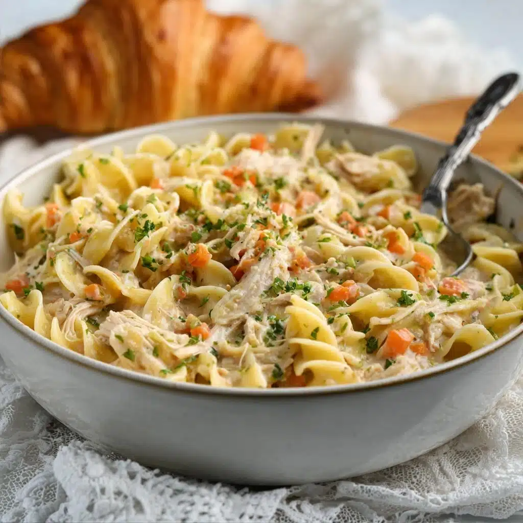 Creamy Chicken Noodle Soup with Pancetta Recipe - Recipe Image