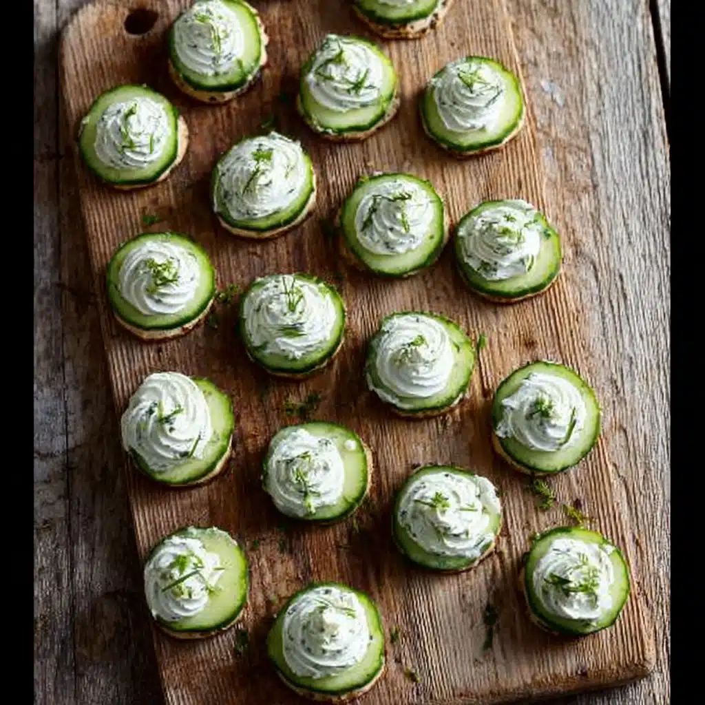 Cucumber Snowflakes with Herbed Cream Cheese Recipe - Recipe Image