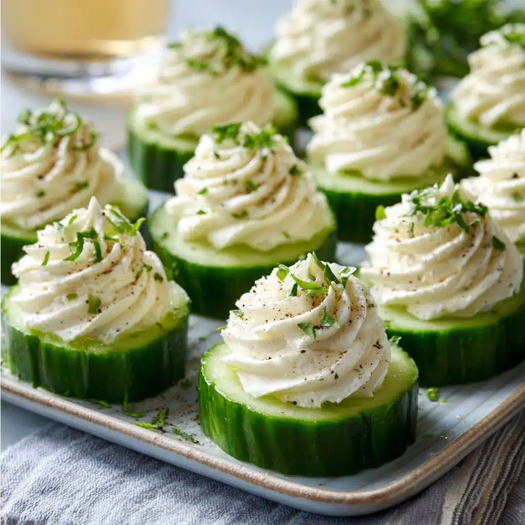 Cucumber Snowflakes with Herbed Cream Cheese Recipe - Recipe Image