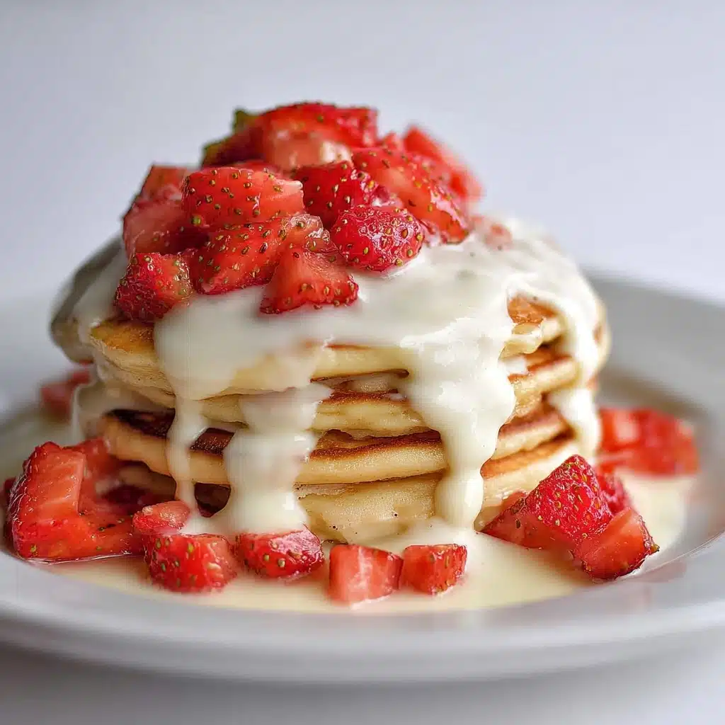 Delicious Pancakes with Fresh Strawberries Recipe - Recipe Image