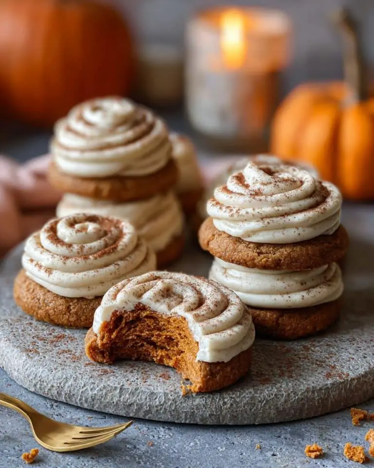Soft Pumpkin Cookies with Cream Cheese Frosting