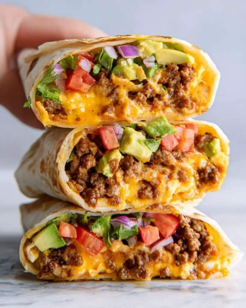 Classic Breakfast Burritos: Hearty Eggs, Bacon, Cheese, and Potatoes Wrapped in Flour Tortillas Recipe