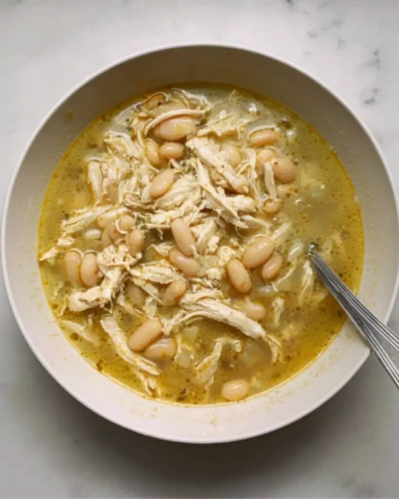 Creamy White Chicken Chili with Beans and Corn Recipe