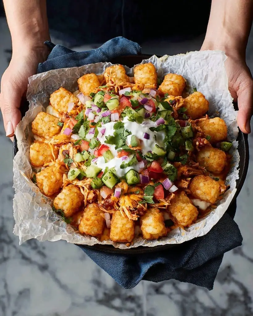 Potato Gem Nachos (Tater Tot Nachos) Recipe