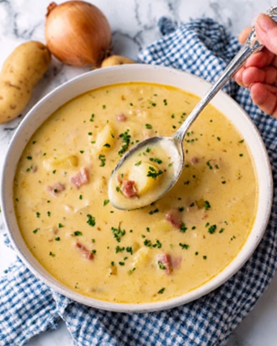 The image shows eight steps of cooking a vegetable dish in a white pan on a white marbled surface. Step 1 displays a white plate topped with chopped carrots, celery, garlic cloves, and an orange bowl of stock beside them. Step 2 shows a white pan with olive oil being poured from a small glass jar by a woman's hand. Step 3 has finely chopped garlic added to the pan with oil. Step 4 reveals the white pan now filled with sautéed minced onions. Step 5 shows the garlic blending well with the soft onions. Step 6 adds a layer of diced carrots, orange in color, on top of the cooking mixture in the pan. Step 7 adds diced celery, light green, layered beside the carrots in the pan. Step 8 shows a white spatula stirring the contents in the pan as the mixture cools for a few minutes. photo taken with an iphone --ar 4:5 --v 7