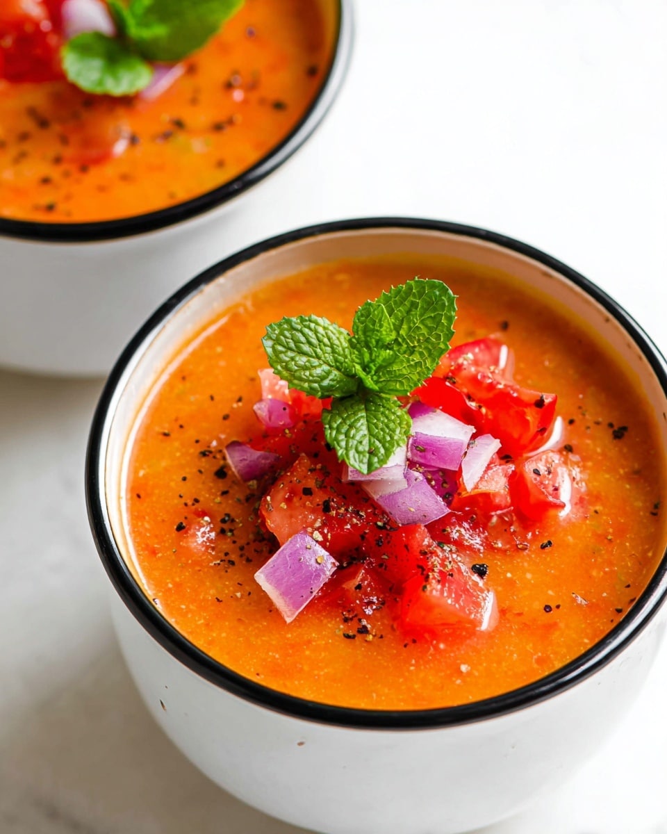 A large clear glass bowl filled with bright red watermelon cubes is on the left. Surrounding it are smaller white bowls and clear glass bowls holding finely chopped ingredients: green cucumber pieces, deep red diced tomatoes, pale purple finely chopped onions, yellow diced bell peppers, green chopped herbs, a few lime wedges in a clear bowl, a small white bowl of finely chopped green peppers, small piles of salt and black pepper in white speckled bowls, minced garlic in a clear bowl, and small bowls with light yellow olive oil, lime juice, and dark soy sauce. All bowls are placed on a white marbled surface, arranged neatly. photo taken with an iphone --ar 4:5 --v 7