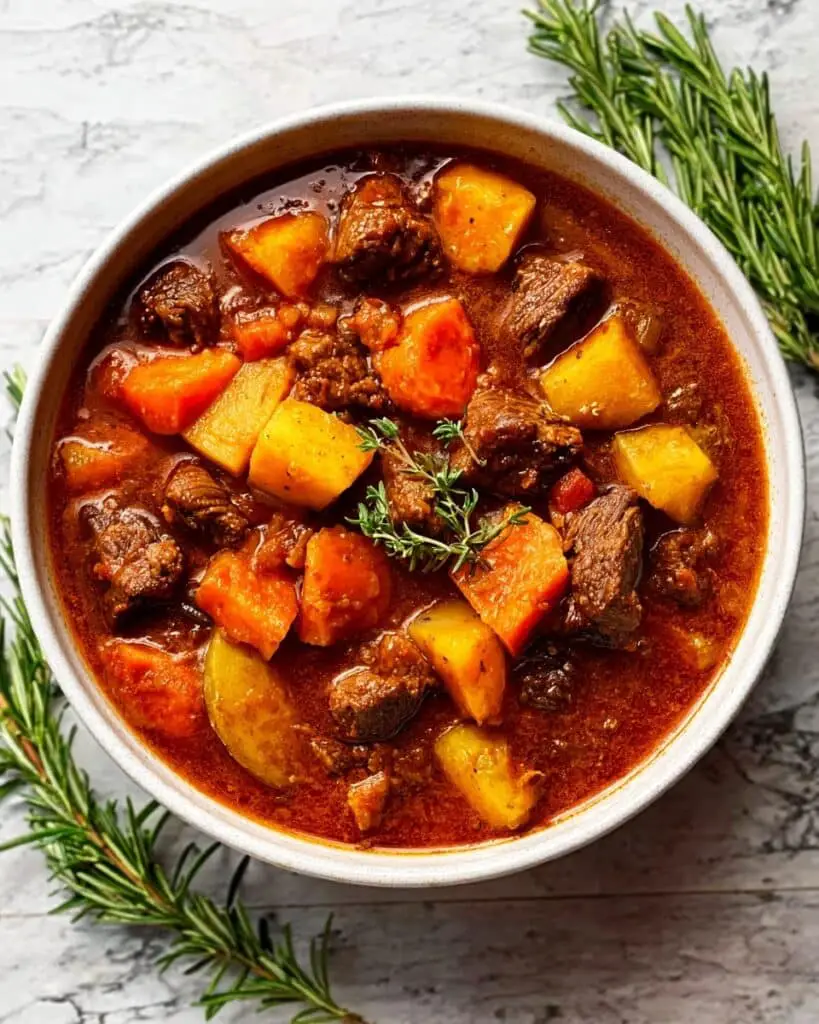 Harvest Harmony Beef & Sweet Potato Stew Recipe