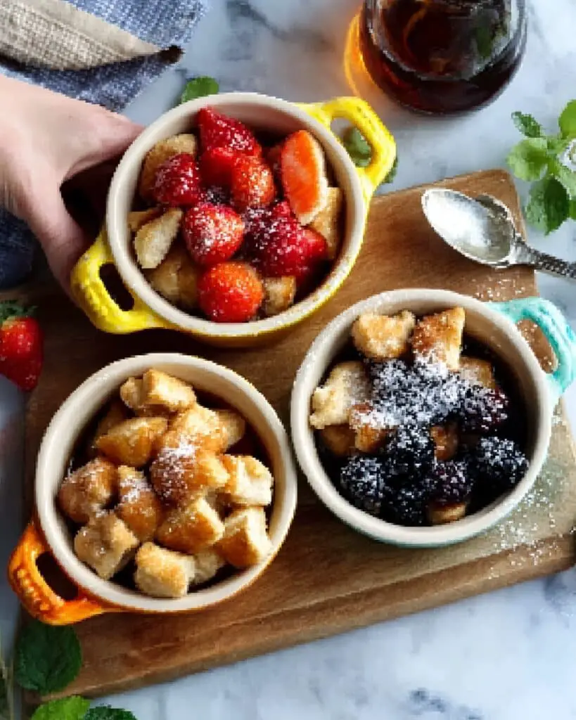Individual Baked Bagel French Toast Pots Recipe