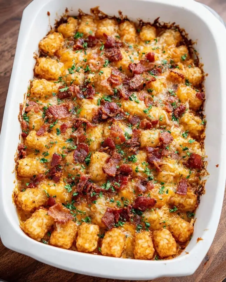 Ham and Cheese Breakfast Casserole with Tater Tots Recipe