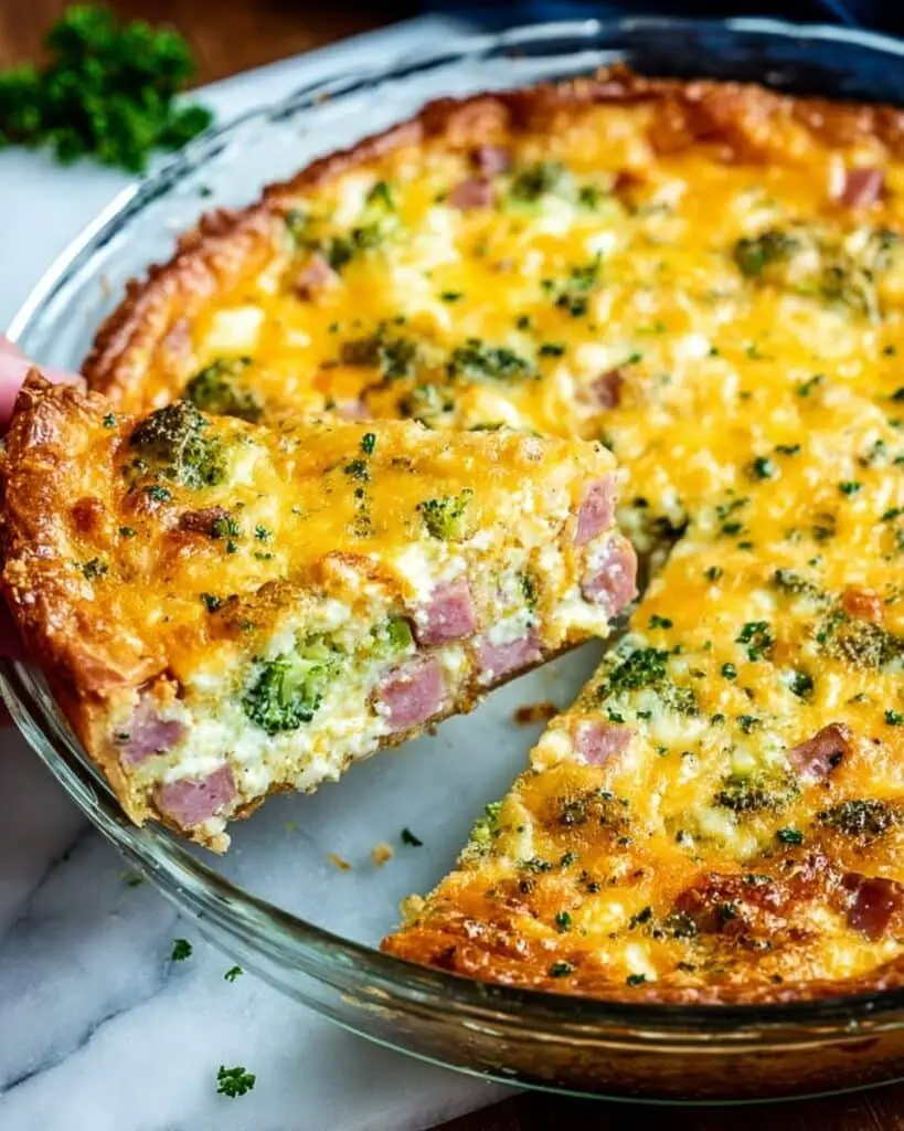 Broccoli Ham Crustless Quiche Recipe