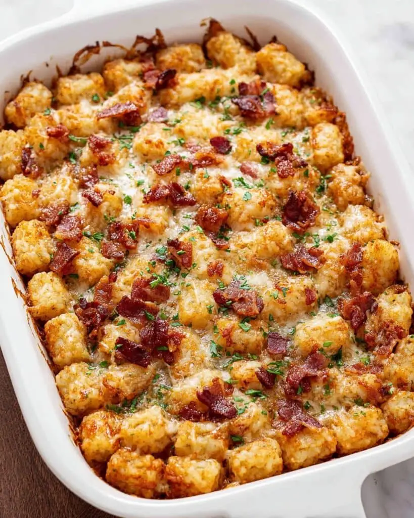 Ham and Cheese Breakfast Casserole with Tater Tots Recipe