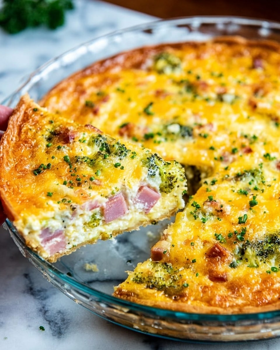 The image shows a white marbled surface with six white eggs in a carton on the bottom left, a stick of butter wrapped in paper next to the eggs, a small clear glass bowl of white diced onions on the top right, a larger clear glass bowl filled with green broccoli florets in the center, a small clear glass bowl with small pieces of ham or bacon to the right of the onions, and a block of orange cheddar cheese resting on the surface on the top left. There is also a small clear measuring cup with cream or milk to the right of the butter and eggs. Photo taken with an iphone --ar 4:5 --v 7