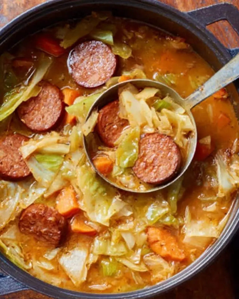 European Cabbage and Sausage Soup Recipe