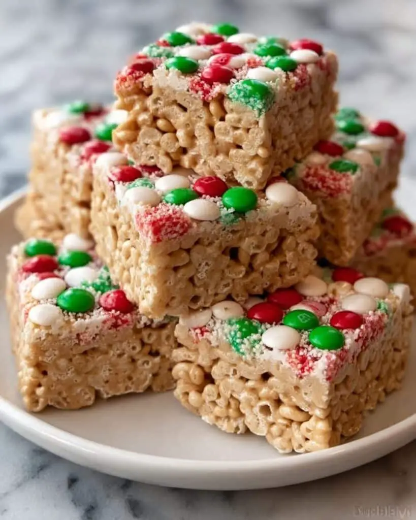 Christmas Peanut Butter Rice Cereal Squares Recipe