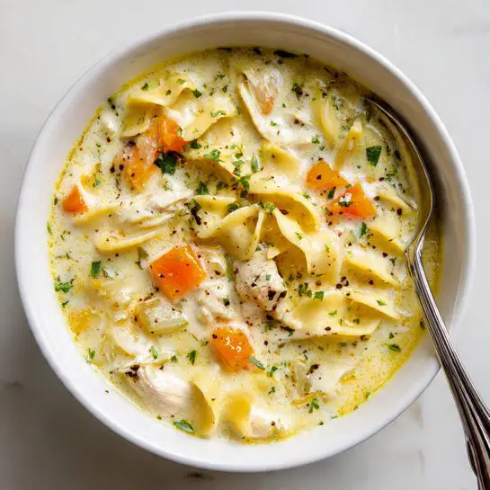 Creamy Chicken Noodle Soup Recipe - Recipe Image