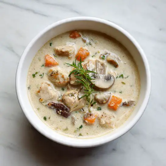 Creamy Chicken and Mushroom Soup Recipe - Recipe Image