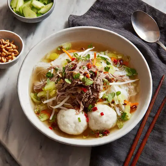 Asian Chicken Noodle Soup with Dumplings Recipe