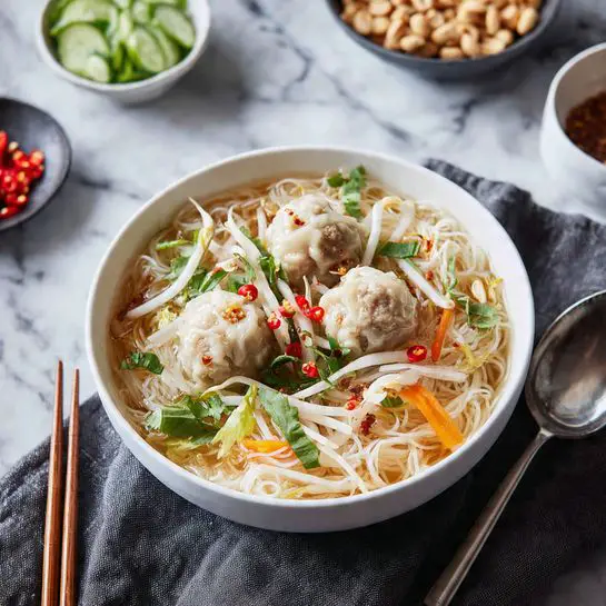 Asian Chicken Noodle Soup with Dumplings Recipe - Recipe Image