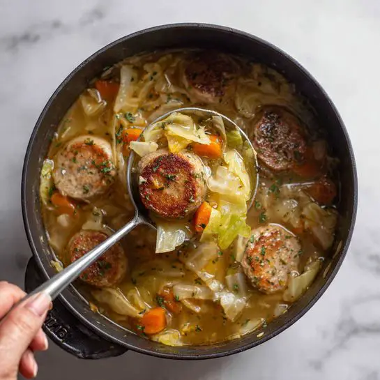 European Cabbage and Sausage Soup Recipe - Recipe Image