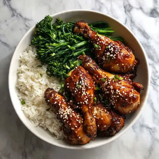 Honey Soy Chicken Drumsticks with Coconut Rice Recipe