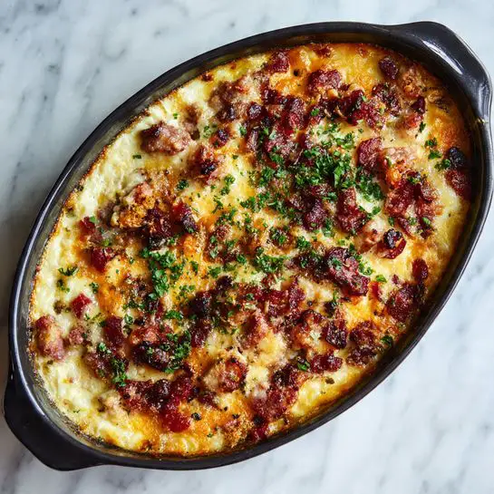 Slow Cooker Breakfast Casserole with Sausage and Cheese Recipe - Recipe Image