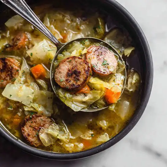 European Cabbage and Sausage Soup Recipe