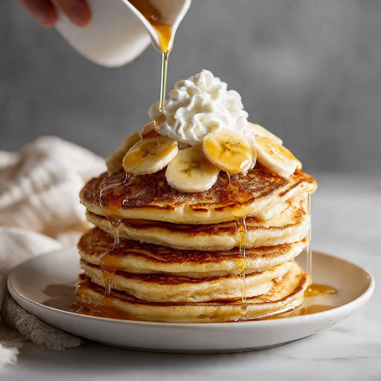 Banana Pancakes with Maple Syrup Recipe - Recipe Image