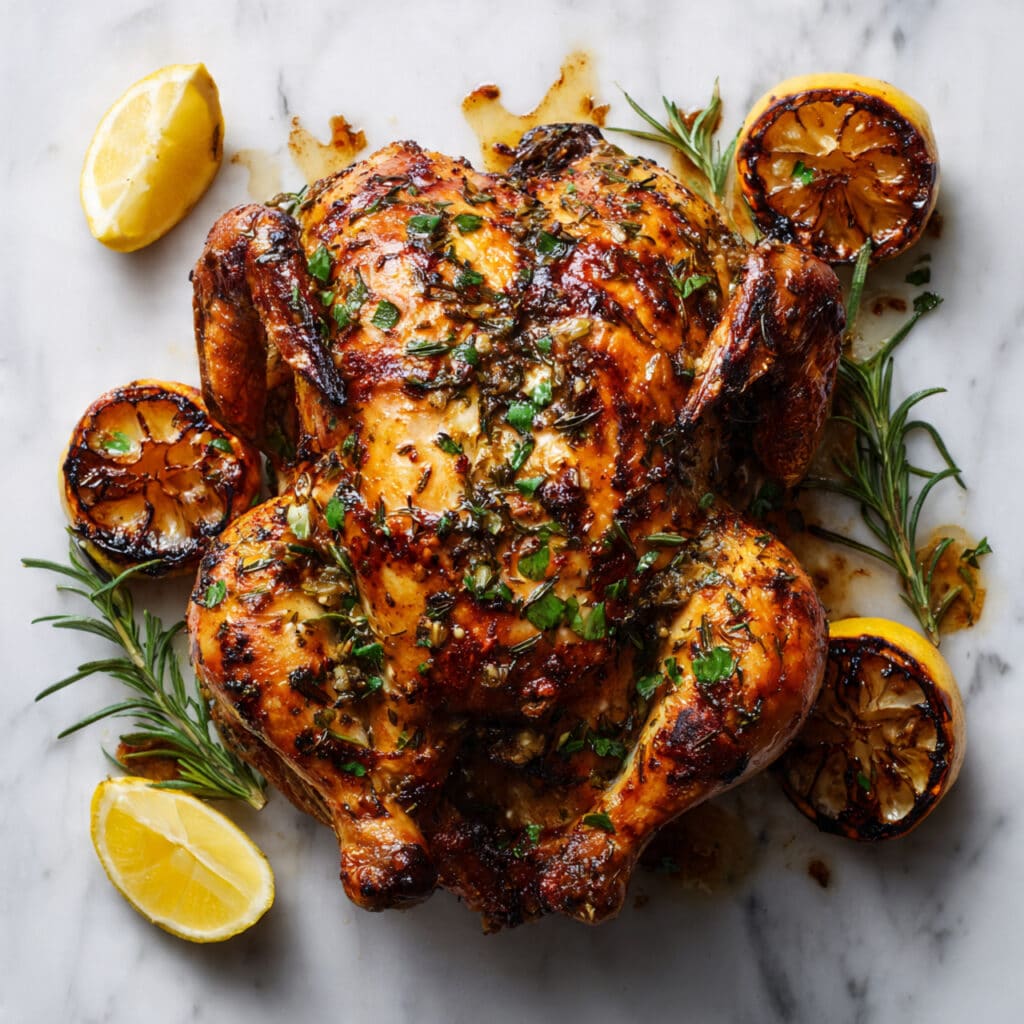 Lemon Garlic Roasted Chicken Recipe