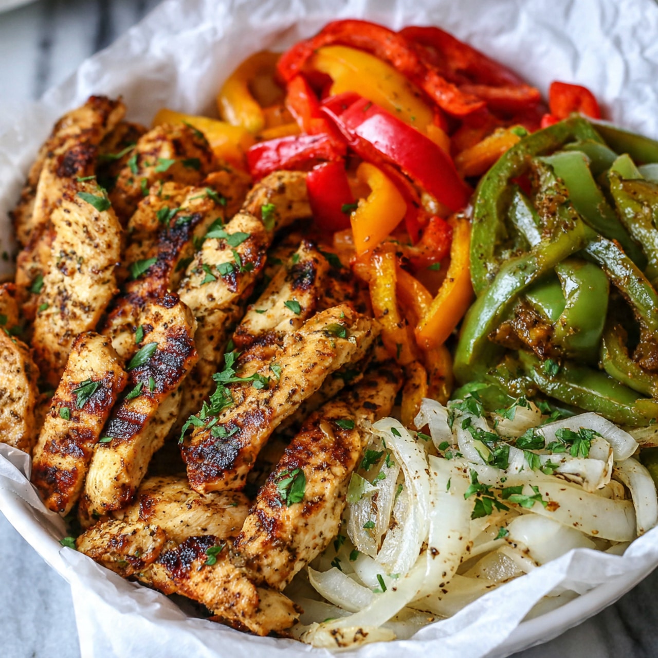 Easy Chicken Fajitas with Bell Peppers and Onions Recipe - Recipe Image