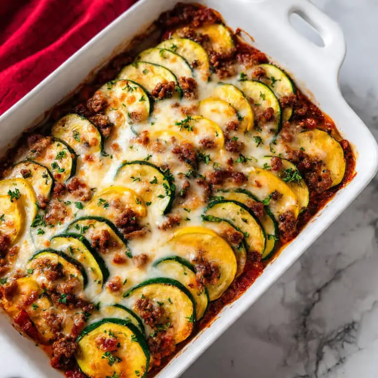 Meaty Zucchini Casserole with Ground Beef Recipe