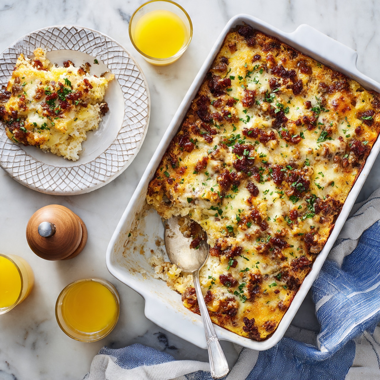 Sausage Hashbrown Breakfast Casserole Recipe - Recipe Image