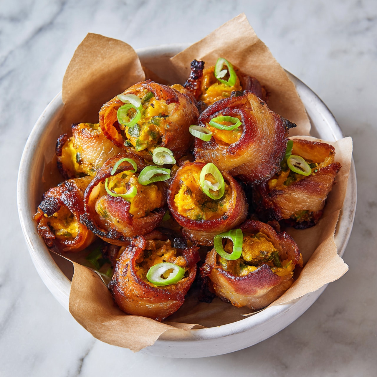 Pig Shots: Bacon-Wrapped Sausage Bites with Cheesy Fillings Recipe - Recipe Image