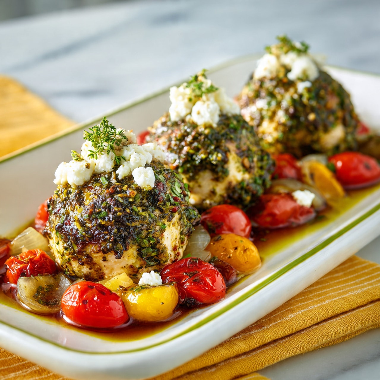 Mediterranean Chicken Bake with Olives, Feta, and Vegetables Recipe - Recipe Image