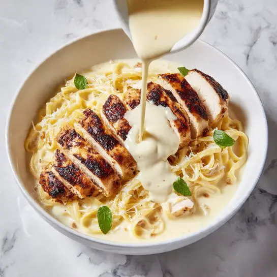 Creamy Chicken Alfredo with Fettuccine Recipe - Recipe Image