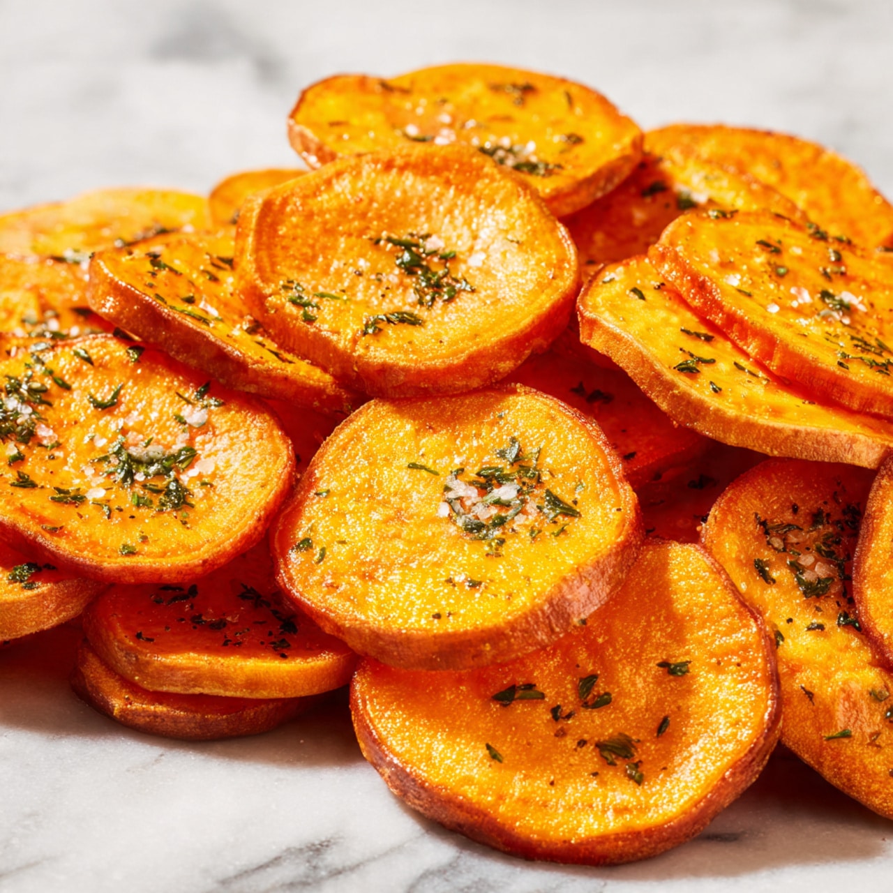 Savory Baked Sweet Potato Chips Recipe - Recipe Image