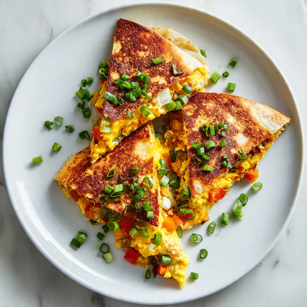 Crispy Breakfast Quesadilla with Eggs, Cheese, and Savory Fillings Recipe - Recipe Image