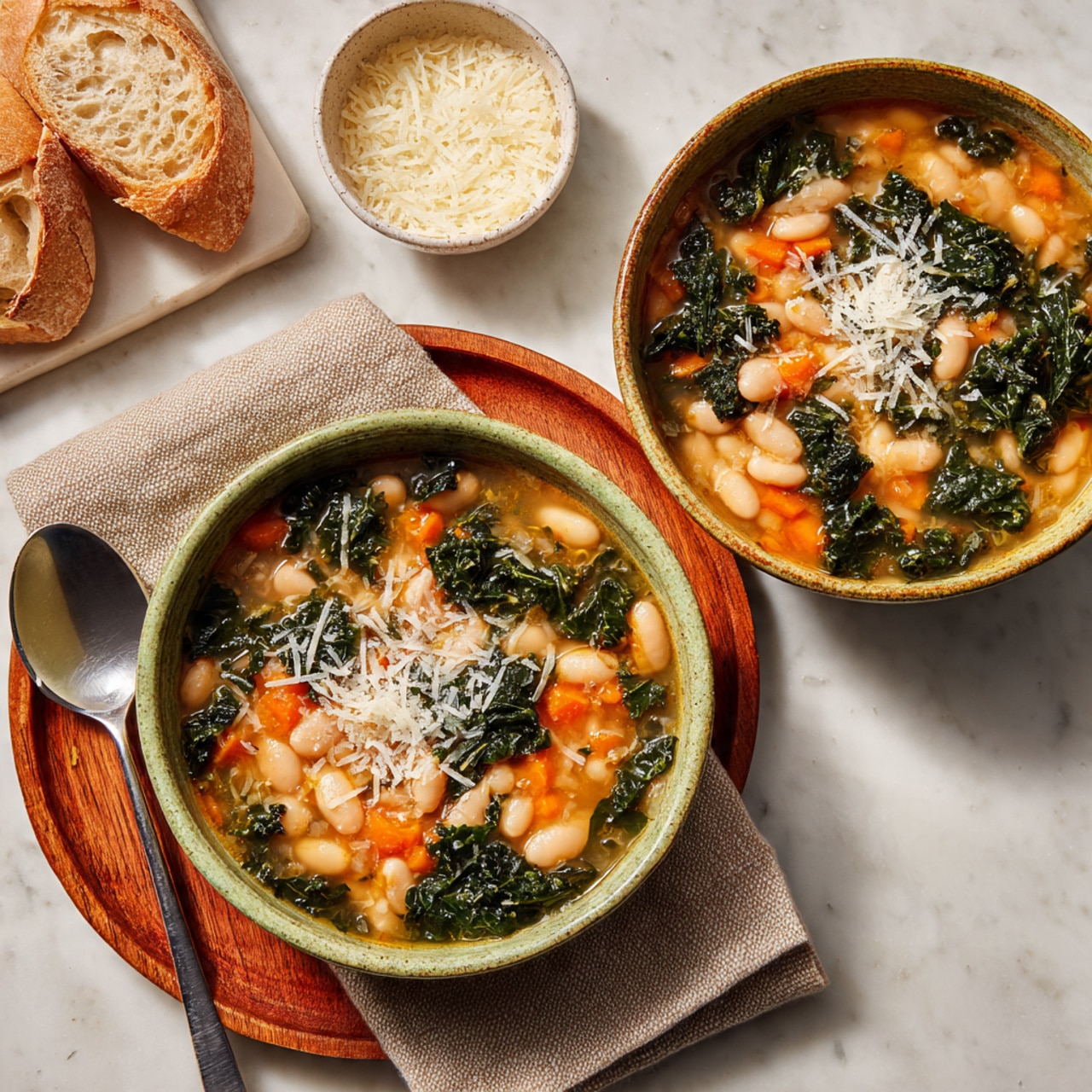 Parmesan Bean & Kale Soup Recipe - Recipe Image