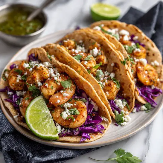 Easy Chili Shrimp Tacos Recipe - Recipe Image