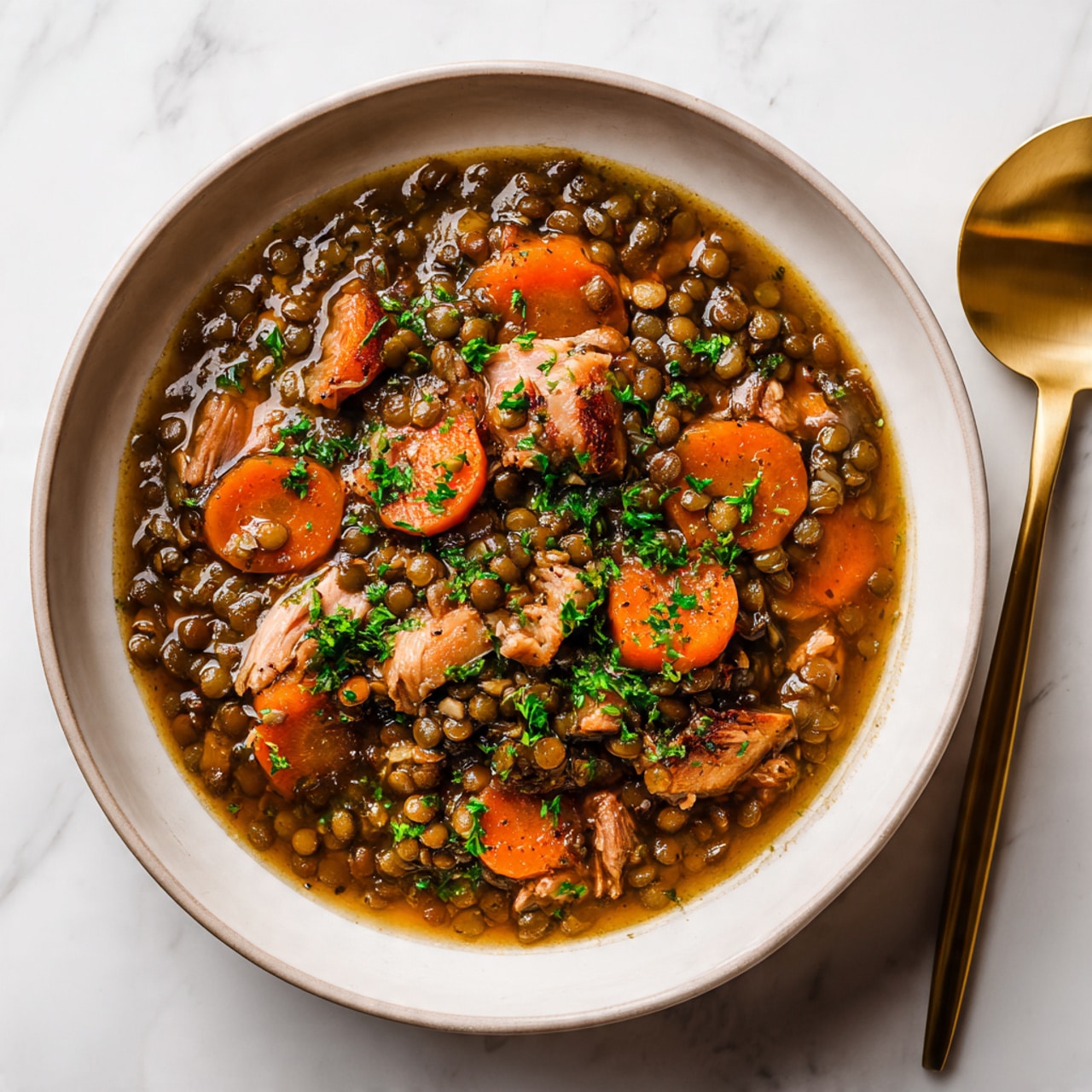 Hearty Lentil Soup with Vegetables and Warm Spices Recipe