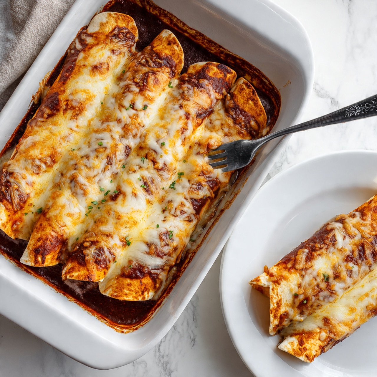 Easy Chicken Enchiladas with Melted Cheese Recipe