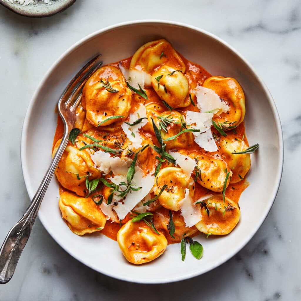 Creamy Pumpkin Tortellini with Sage and Parmesan Recipe