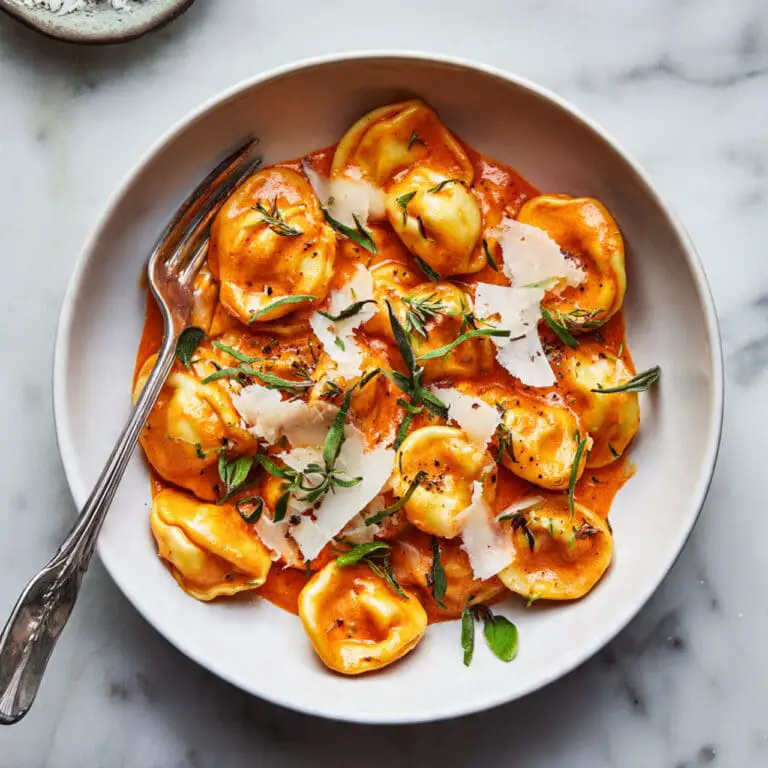Creamy Pumpkin Tortellini with Sage and Parmesan Recipe