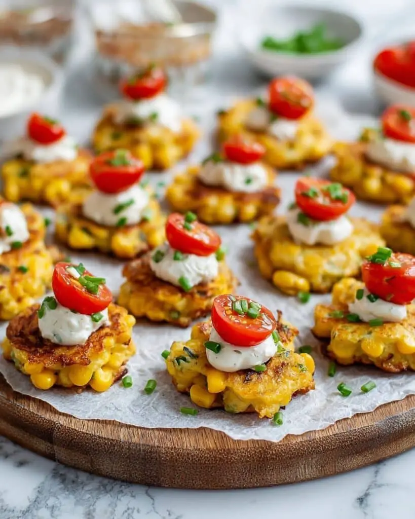 Corn Fritters with Creamy Whipped Feta Dip Recipe
