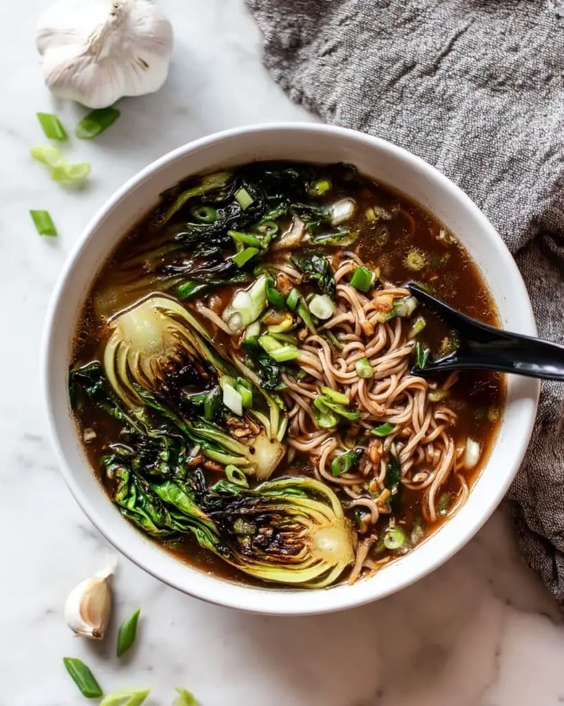 Bok Choy and Mushroom Noodle Soup Recipe
