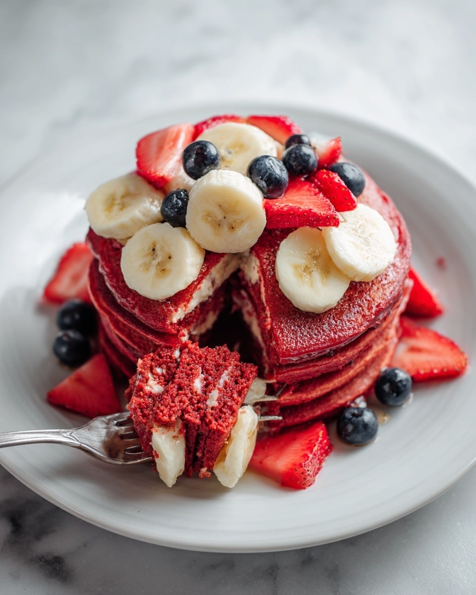 Red Velvet Pancakes with Cocoa and Vanilla Recipe