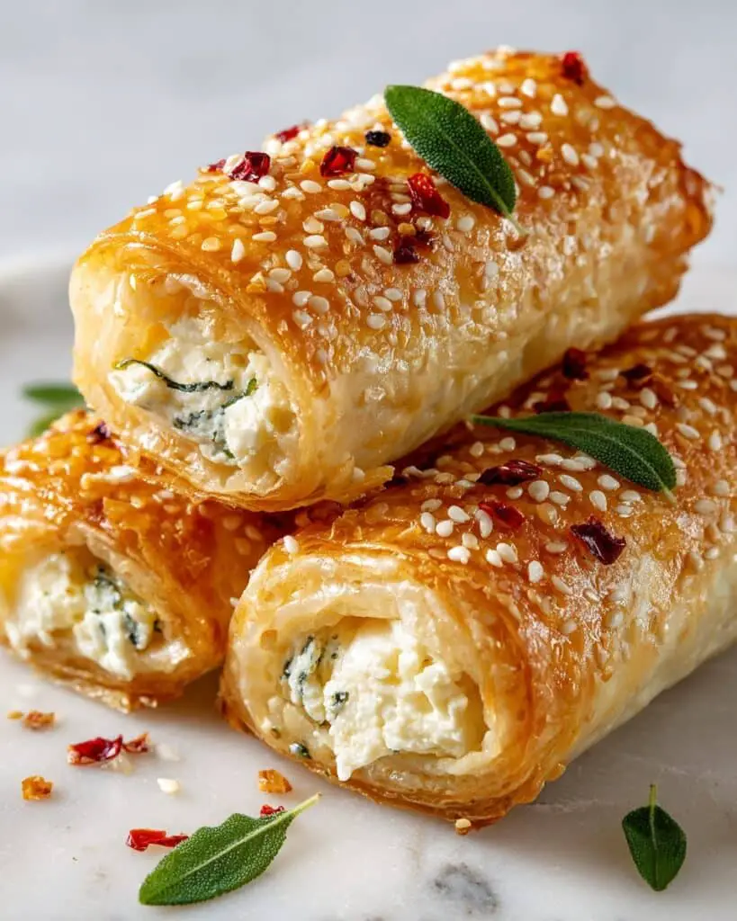 Oven-Fried Feta Rolls with Chili Honey Recipe