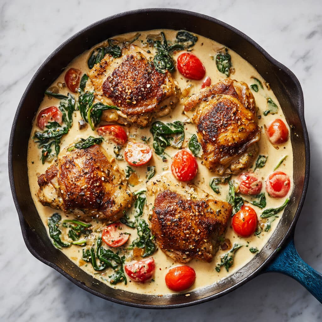 Creamy Tuscan Chicken with Sun-Dried Tomatoes and Spinach Recipe