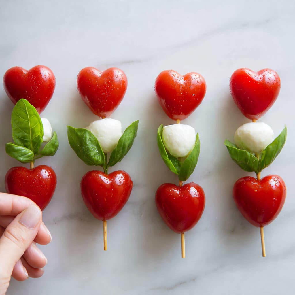 Heart Shaped Caprese Skewers Recipe