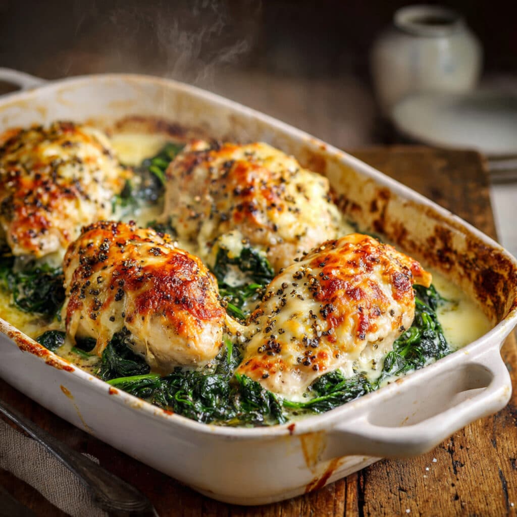 Creamy Spinach & Chicken Bake Recipe